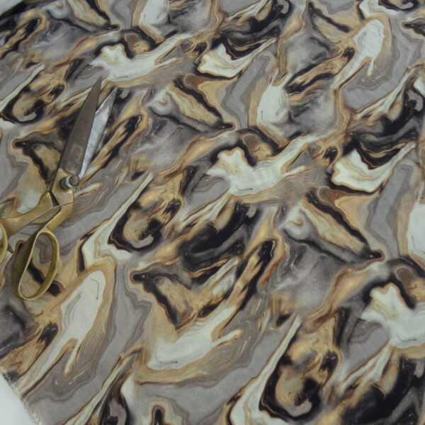 Jarse Örme Kumaş Mermer Desen Baskılı