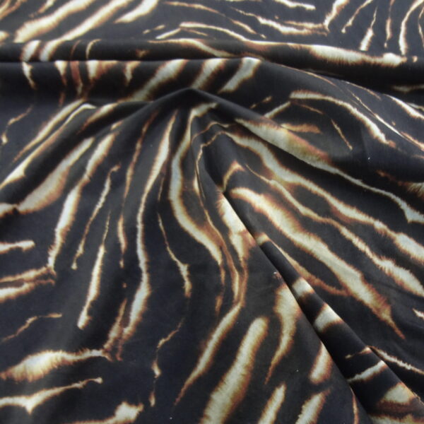 Tiger Desen Baskılı Denim Kumaş