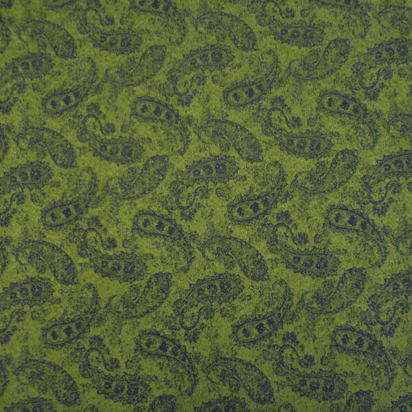 Şal Desenli Yeşil Buklet Dokuma Kumaş