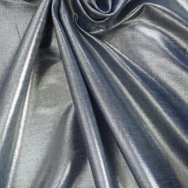 Gümüş Tonlu Metalik Efektli Denim Kumaş