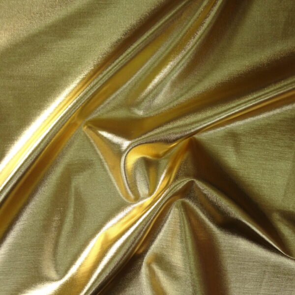 Altın Tonlu Metalik Efektli Denim Kumaş