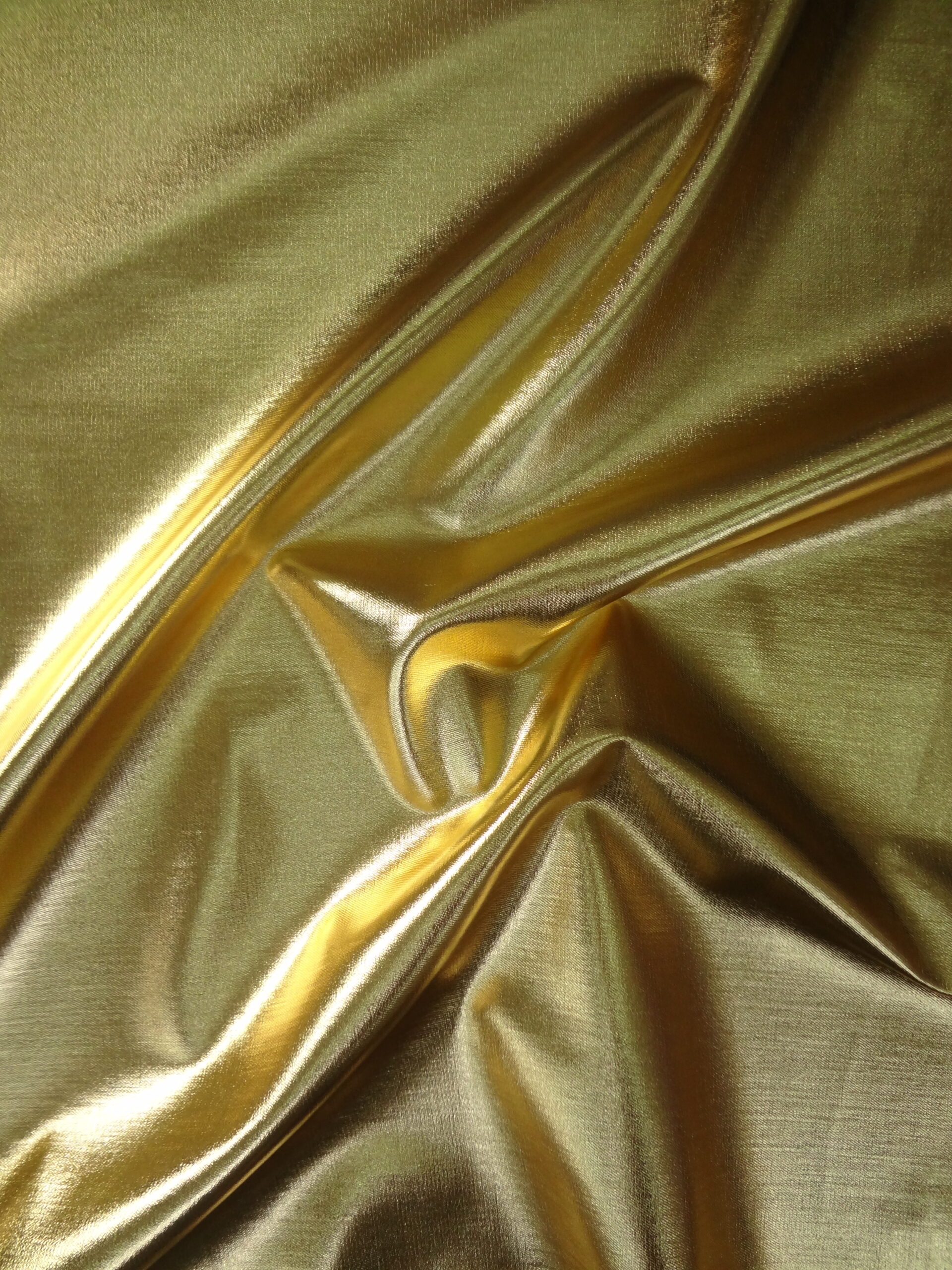 Altın Tonlu Metalik Efektli Denim Kumaş