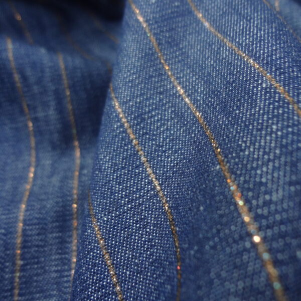 Bakır Çizgili Denim Kumaş